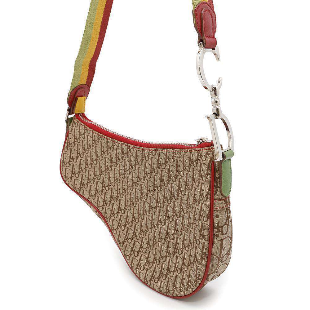 Christian Dior Shoulder Bag Rasta Oblique Saddle Trotter - Picture 2 of 12